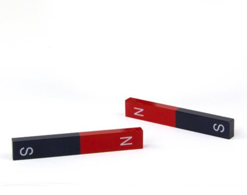 2 Educational Alnico Bar Magnet for Science, Education, Experiments, Students, and Teachers - North & South Identified - 11mm x 6mm x 75mm