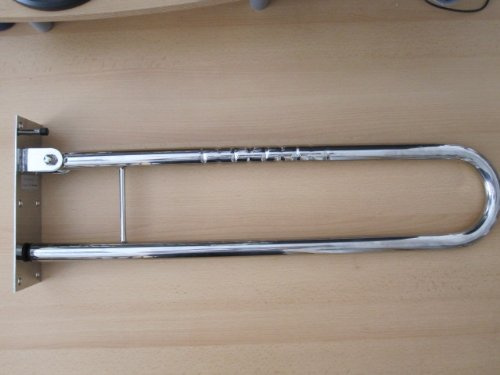 Sani-Alt Bad- und WC-Stützklappgriff 85 cm lang, Edelstahl, Silber, Poliert, 120 kg Belastung, Modern, Glossy