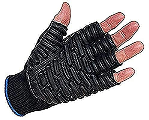 Impacto BLACKMAXX Touch L 1/2FINGER Anti-Vibration Glove Blue, Large (Pack of 2) (VI4747)