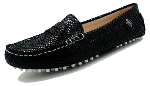 MINITOO Loafers Flat Shoes for Women Slip-on Summer Casual Moccasins with Buckle