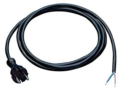 Müller Plastik 230 V-Anschlussleitung H05RN-F 2 x 1,0 mm² | 5 m | Anschlusskabel für den Innenbereich | Mit Konturenstecker | Flexibles Gummikabel in Schwarz
