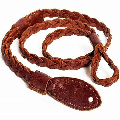 Henry Heller HMANBTK Brown Vintage Americana Mandolin/Guitar Flat Braid Strap