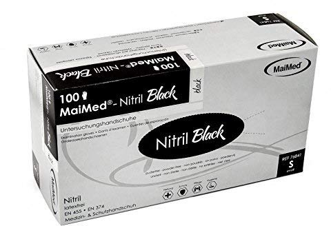 1000 Einmal U-Handschuhe, MaiMed BLACK Nitril puderfrei Gr. L