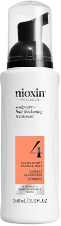 Nioxin System 4 Scalp + Hair Thickening Treatment | Serum for Colored or Damaged Hair with Progressed Thinning | 3.4 Fl oz.