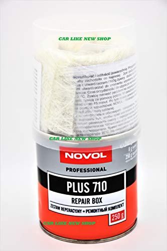 Novol Professional – Novol Professional Boîte de Fibre de Verre + Tapis + Garnissage Polyester Résine Durcisseur kit de réparation pour Auto