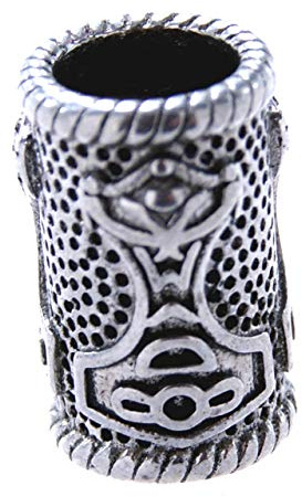 Kiss of Leather Bartperle Haarperle aus Edelstahl, Design Thorshammer 5mm