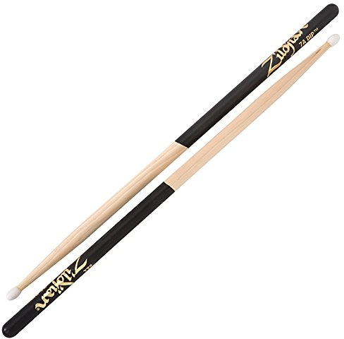 Zildjian 7A Schlagzeugstöcke, Nylon, Anti-Vibe Schwarzer Dip, Nylon 7a Nylon