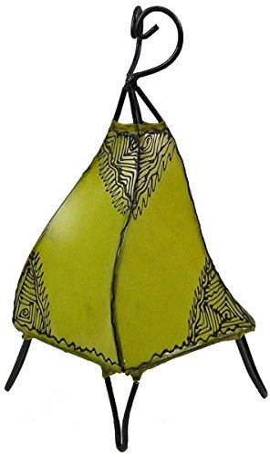 orientale lampada a stelo marokkanische Henna lampada Pelle lampada da tavolo lampada da terra piantana mellah Orient 40 cm, Gelb, E14 40.0 wattsW
