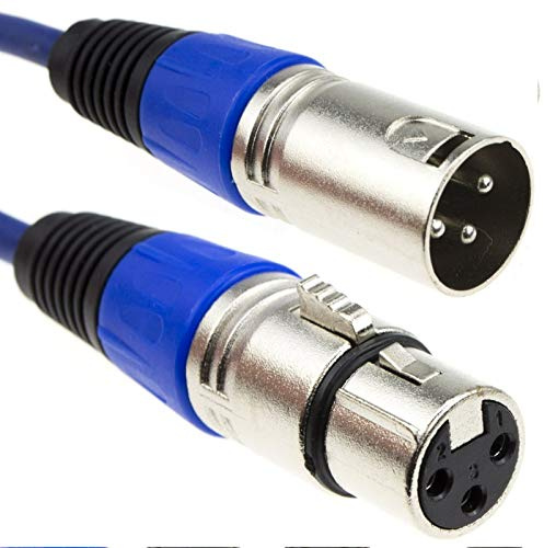 kenable XLR Mikrofon Anschlusskabel Männlich Zum Weiblich Audio Kabel Blau 1 m [1 Meter/1m]