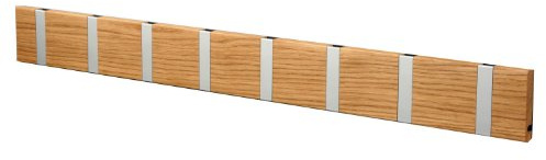 LoCa Garderobe Knax 8 Eiche geölt (Haken klappbar Alu) Garderoben-Leiste Kleiderhaken Flur modern Garderobenpaneel