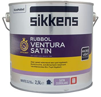 Sikkens 2,5 L. Rubbol Ventura Satin Plus, Weiß, Fenster-Eintopf-System für außen