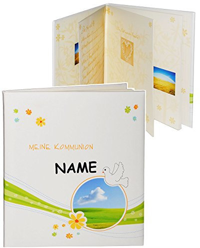 Tagebuch/Erinnerungsalbum - Meine Kommunion - incl. Namen - zum Einkleben & Eintragen - groß - Gebunden - Fotobuch/Fotoalbum/Kirche - mit Texten - f..