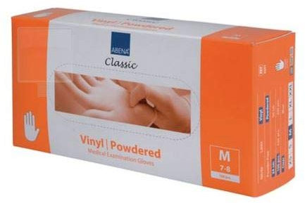 Guanti in vinile non talcati, confezione da 100, confezionati, 100 pz, misura: T 7-8