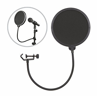 MICROPHONE POP SHIELD RECORD STUDIO MIC WINDSCREEN POP FILTER MASK DOUBLE LAYER