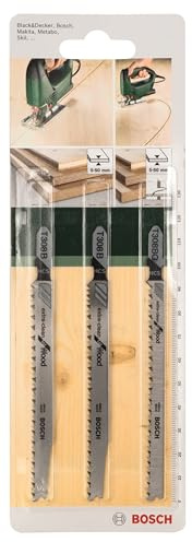 Bosch Accessories Professional 2609256A12 DIY Sägeblattset 3-teilig T 308 B (2)/ T 308 BO extra-clean for Wood (1)