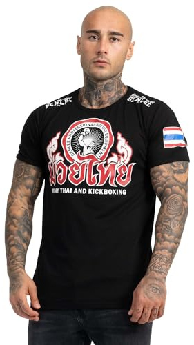 BENLEE Rocky Marciano Men Slim Fit T-Shirt Thailand Guantes de Boxeo en Miniatura, Hombre, Negro, XL