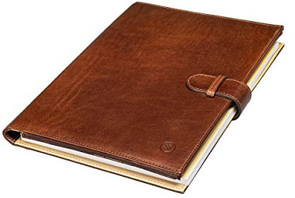 Maxwell Scott Personalisiert Handgefertigte Leder A4 Dokumentenmappe Gallo in Cognac Braun