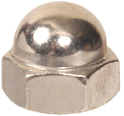 Hillman Nickel Acorn Pressed Nut, #10-24 Thread Size, 100-Pack, 180081