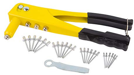 Blue Spot 09101 Hand Rivet Gun with 60 Rivets, multi colored