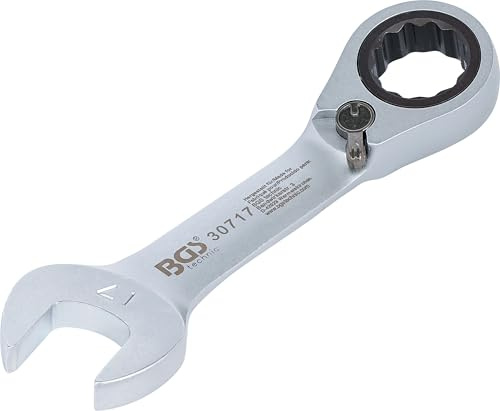 BGS 30717 | Llave combinada | corta | con carraca reversible | 17 mm