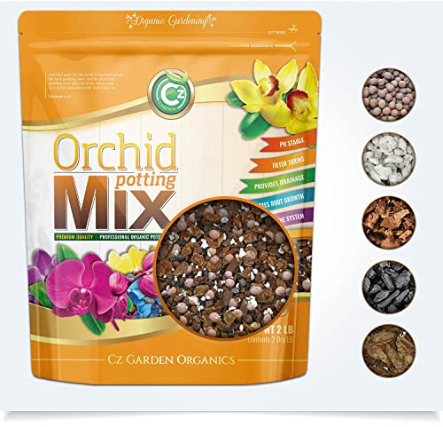 Orchid Potting Mix - Made in USA - Premium Grade Recipe for Proper Root Development - Phalaenopsis, Cattleyas, Dendrobiums, Oncidiums and More! Fir Bark, Charcoal, Coconut Husk, Clay Pebbles