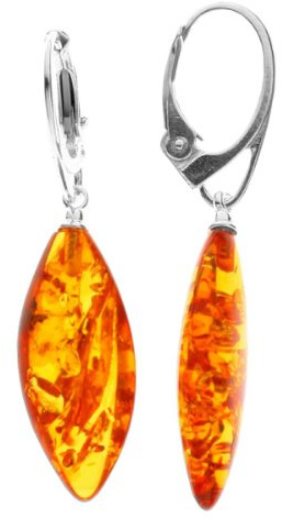 InCollections Damen-Ohrhänger 925 Sterlingsilber mit Bernstein