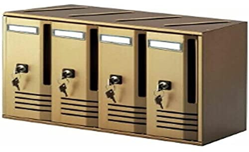 Alubox 27360-10 Alu Casellari Postali con 4 4-Box, 42x30x17.5, Bronzo