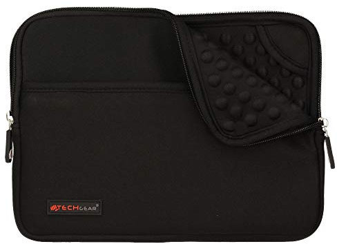 TECHGEAR Custodia Cover - Copertina protettiva manicotto in neoprene Sottile con interno antiurto bolle per il nuovo iPad Air 2019, Apple iPad 9.7, iPad Pro 11, iPad Pro 10.5, Air 2, iPad 4 - Nero