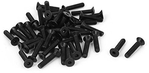 sourcing map 50 Stück M2,5 x 12 mm 10.9 Senkkopf Senkkopfschrauben Innensechskant Schraube, Schwarz
