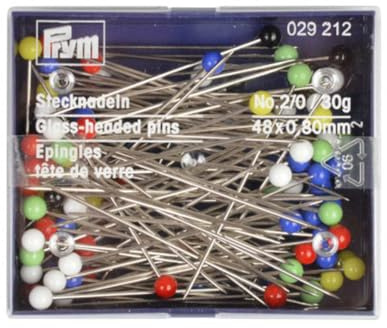 Prym Stecknadeln mit geradem Glaskopf, 48 mm, silberfarben, 110 Stück