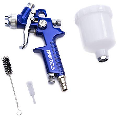 Mini HVLP Pistola per verniciare a spruzzo, Pistole a spruzzo per verniciare – con ugello in plastica da 600 ml e Un ugello in Acciaio inoxcon 0,8 mm