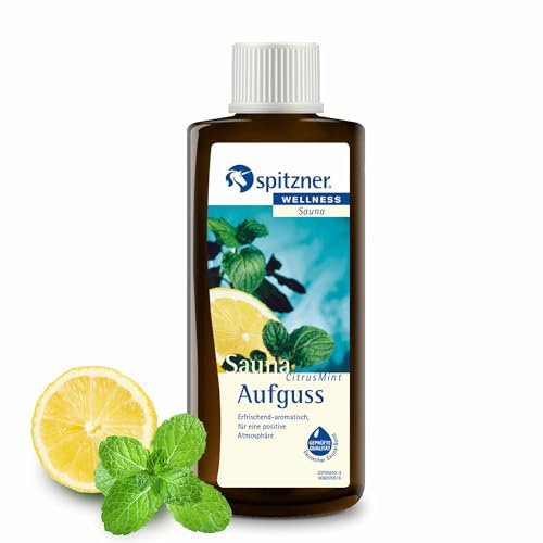 Essenza per sauna limone-menta di Spitzner, rinfrescante-menta, 190 ml - essenza per sauna benessere per la casa, profumo di menta e agrumi, rinfrescante e vitalizzante, concentrato sauna naturale