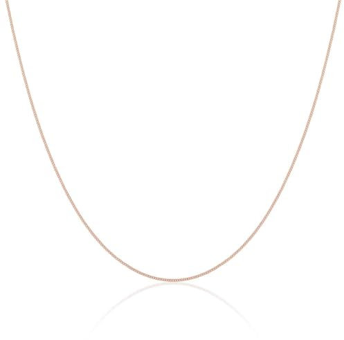 Rose Gold Dipped Sterling Silver Fine Diamond Cut 18 Inch Chain