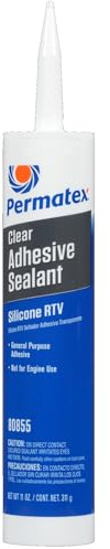 Permatex 80855 Clear RTV Silicone Adhesive Sealant, Waterproof, 11 oz.