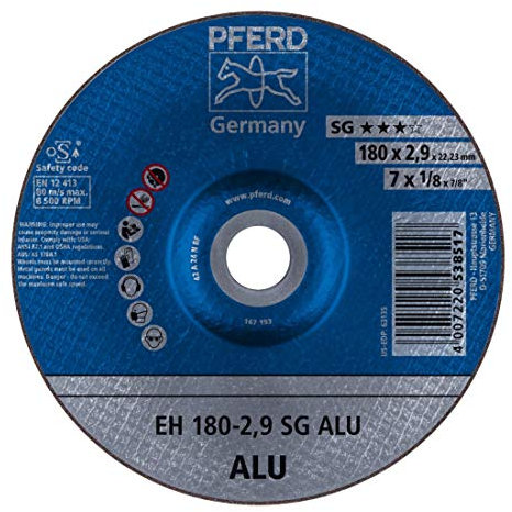 PFERD 538517 Trennscheiben,Leistungs Llinie SG, ALU, Gerade Ausführung EHT, Form 42, 180mm x 2.9mm, 25 Stück
