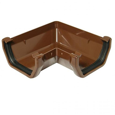 FLOPLAST - Grondaia quadrata da 114 mm, angolo di 90 gradi, colore: Marrone