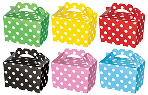 MustBeBonkers 12 Spotty Food Boxes - Fun Picnic Lunch Box - Wedding Favour/Baby Shower Party (Mixture)