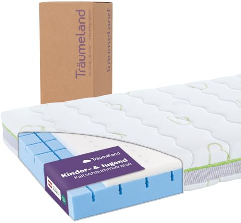 Träumeland Kindermatratze 140x200 15cm | Matratze für Kinder - Oeko-TEX zertifiziert - wendbar & atmungsaktiv - Allergiker geeignet mit waschbarem TENCEL Bezug - Schlummerland | Made in Austria