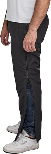 Dobsom Reha Hose D/H Gefüttert I Jogginghose seitlich zu öffnen I Sporthose Trainingshose mit durchgehendem Reissverschluss I Gefüttert