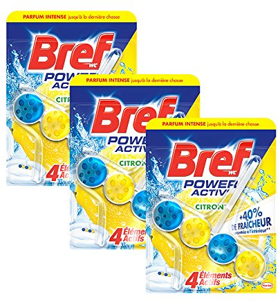 Bref Power Activ WC-Reiniger, Zitronenduft, 50 g, 3 Stück