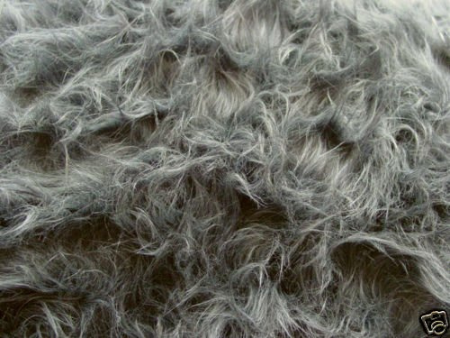 StoffBook GRAU PELZIMITAT STOFF LANGHAAR TEDDYSTOFF STOFFE, B412