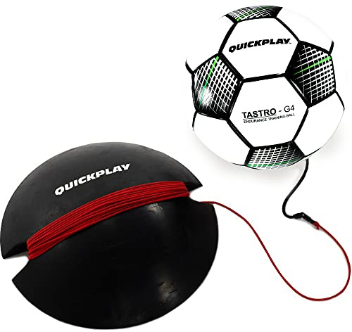 QUICKPLAY Replay Football Training Ball Size 5 Adjustable Bungee Elastic Training Ball with Base Weight - The Ultimate Hands Free Football Kick Trainer