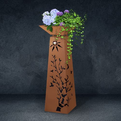 Rost Säule + Schale RS124+S11 Säulen konisch Gartensäulen Säulen Deko Blumen