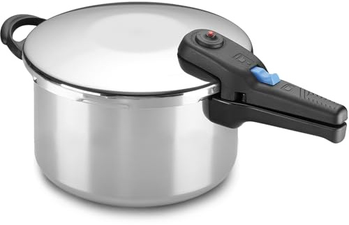 ALZA Omega - Olla Express Rápida de 4 litros, Acero Inoxidable 18/10, Asa y Pomo Resistente al Calor, Apta para Todo Tipo de Cocinas, Inducción
