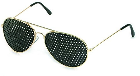 occhiali stenopeici in metallo 420-PGG - totalmente Raster - incl. Accessori