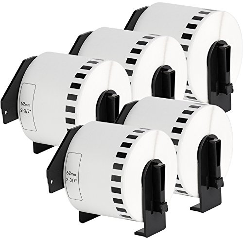5er Set - Endlos-Etikett kompatibel zu Brothers DK-22205 | Thermopapier mit Kunststoffhalter / 62mm x 30,48 m| einsetzbar in Brother P-Touch QL 500 Series / 500 / 500A / 500BS / 500BW / 550 / 560 Series / 560 / 560VP / 560YX / 570 / 580 Series / 580 / 580N / 650TD / 700 / 710W / 720NW / 1000 Series / 1050 / 1050N / 1060N