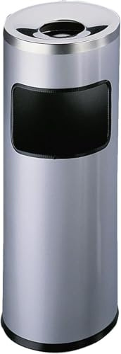 Durable Papierkorb Safe mit Ascher und Flammenlöschkopf, rund, silber, 333223