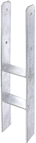 Alberts 205010 H-Pfostenträger | feuerverzinkt | lichte Breite 141 mm | Gesamthöhe 800 mm | Materialstärke 8 mm