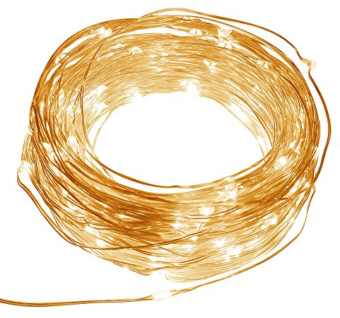 Eonfine stringa solare illumina su filo di rame flessibile 72ft 150 LED per esterno leggiadramente solari String Lights Ambiance illuminazione per giardini, case, festa di Natale-2 Modalità (steady on / flash) bianco caldo