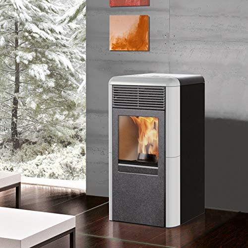 TERMOSTUFA A PELLET ITALIANA CAMINI IDROPOINT (BIANCO PANNA)